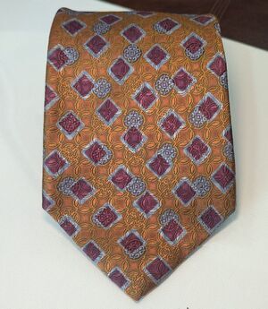 Robert Talbott Best of Class Nordstrom Silk Tie Gold Orange Diamond Geometric